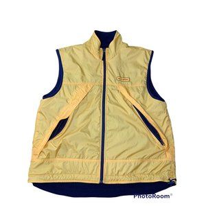 Vtg Ralph Lauren Polo Sport Reversible Vest Polartec Fleece Blue Yellow - Sz L